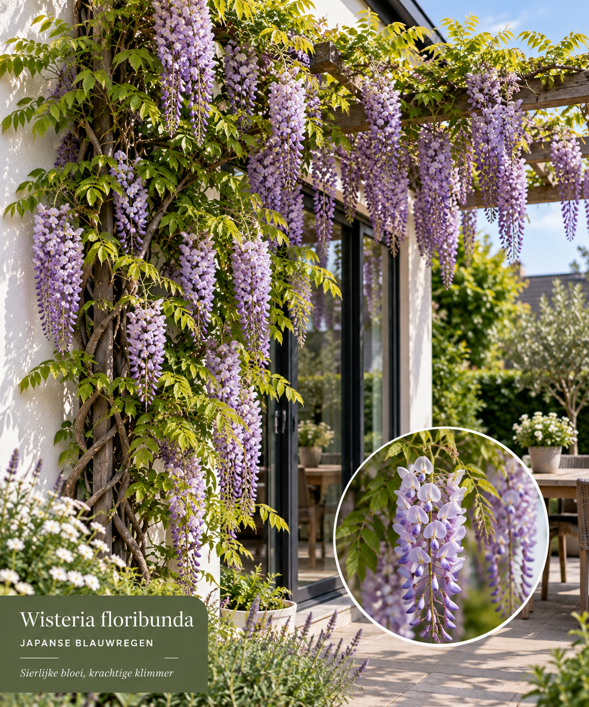 Wisteria floribunda (Blauwe regen)
